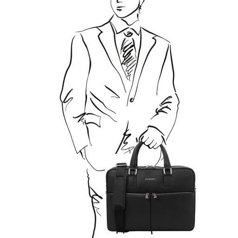 Treviso - Leather laptop briefcase